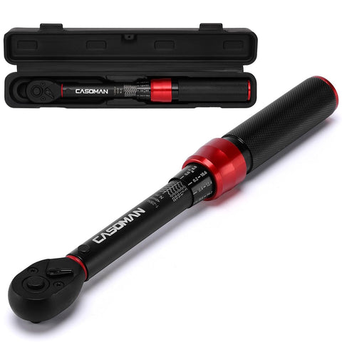 CASOMAN 1/4-Inch Drive Torque Wrench 1–25Nm Bike Torque Wrench ±3% Accuracy Cr-V Steel 72-Tooth Dual Direction Ratchet Tool for Bicycle Car Maintenance UK