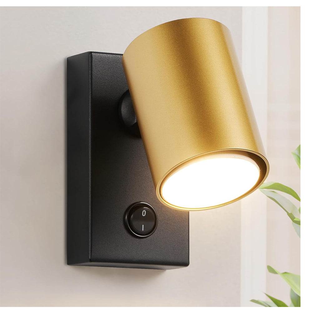 Adjustable GU10 Wall Spotlight Matt Black & Gold