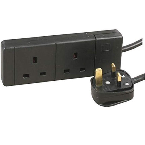Pro Elec 2 m 2 Way Extension Lead - Black