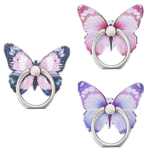 Butterfly Phone Ring Stand Holder Set