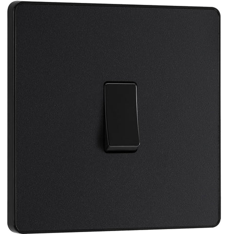 2 Way Screwless Wall Light Switch Matt Black 20A