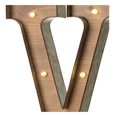 Vintage Illuminated Carnival Lights - A-Z - Choice of Alphabet Letters (Letter V)