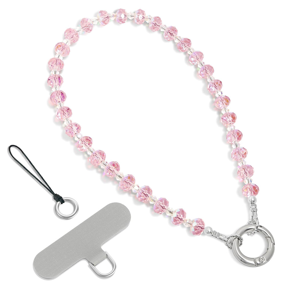 Phone Charm Bling Pink Crystal Strap