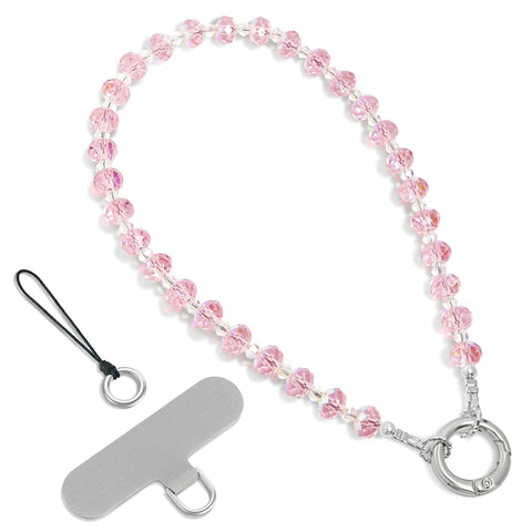 Phone Charm Bling Pink Crystal Strap