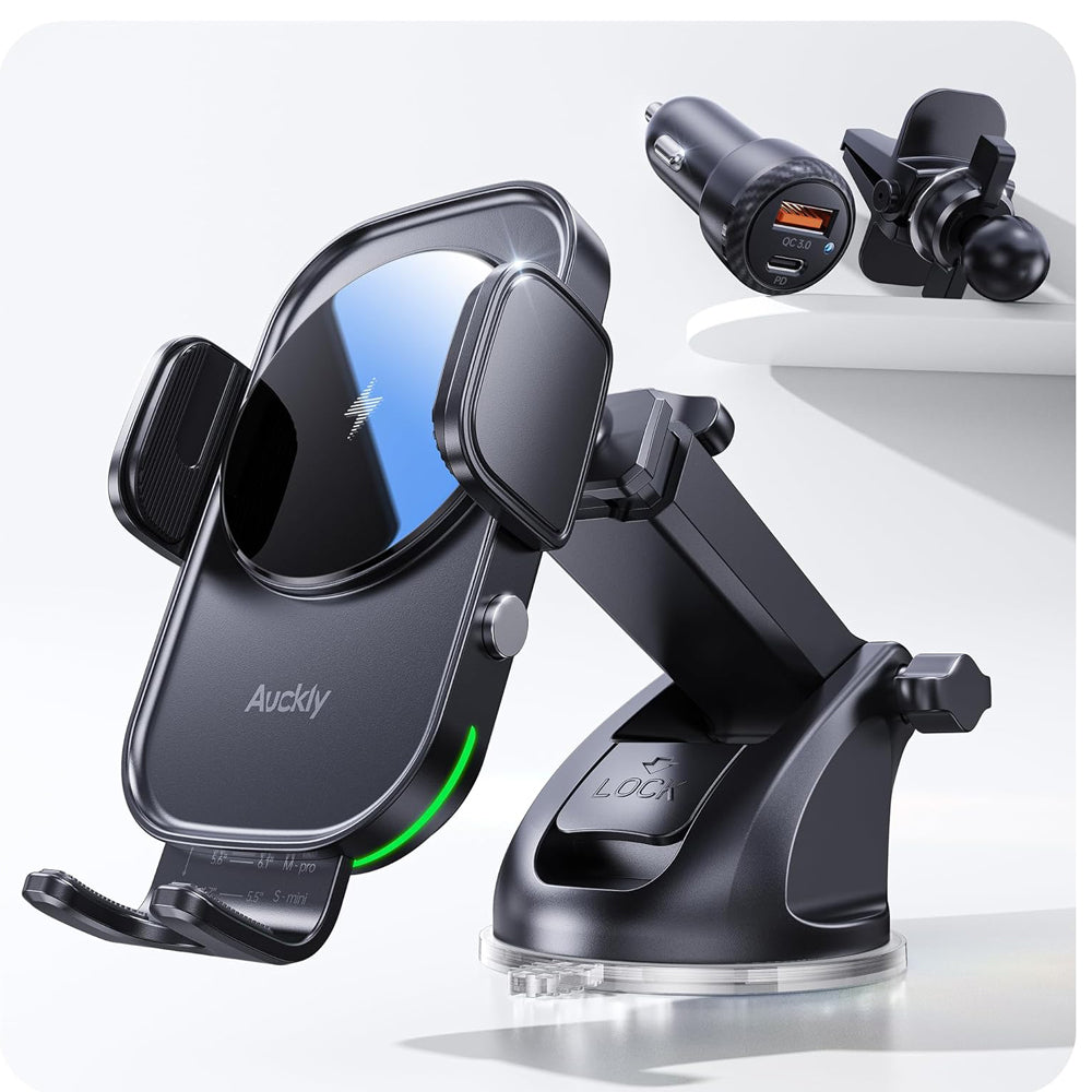 Auckly 15W Wireless Car Charger Phone Holder