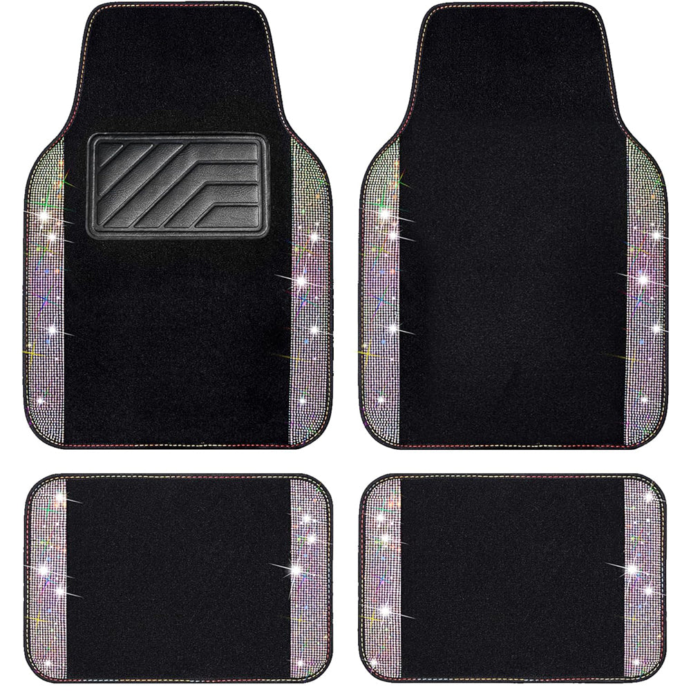 CAR PASS Iridescent Bling Rhinestone Diamond Car Mats