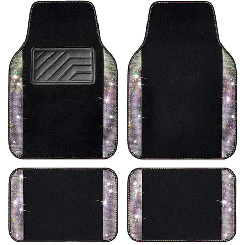 CAR PASS Iridescent Bling Rhinestone Diamond Car Mats