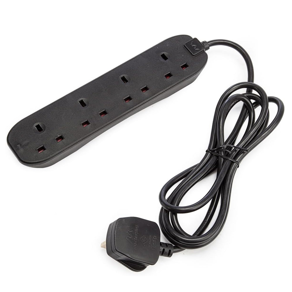 Four Socket Extension Lead 2m 13A Black