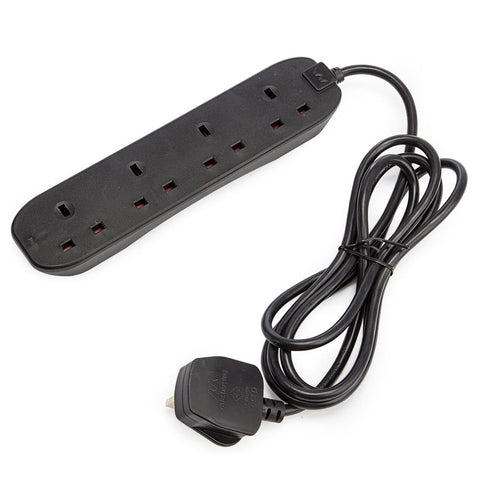 Four Socket Extension Lead 2m 13A Black