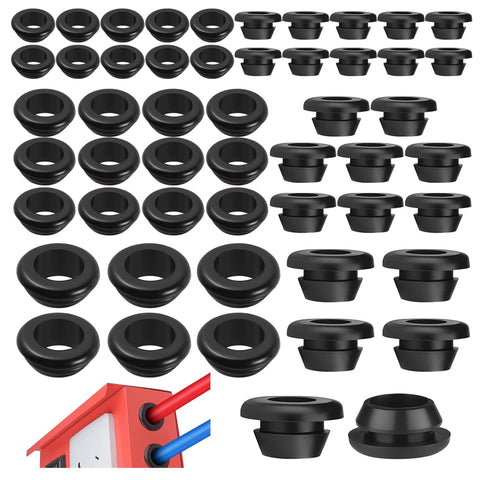 Rubber Grommets Set 50pcs 3 Sizes Cable Protection