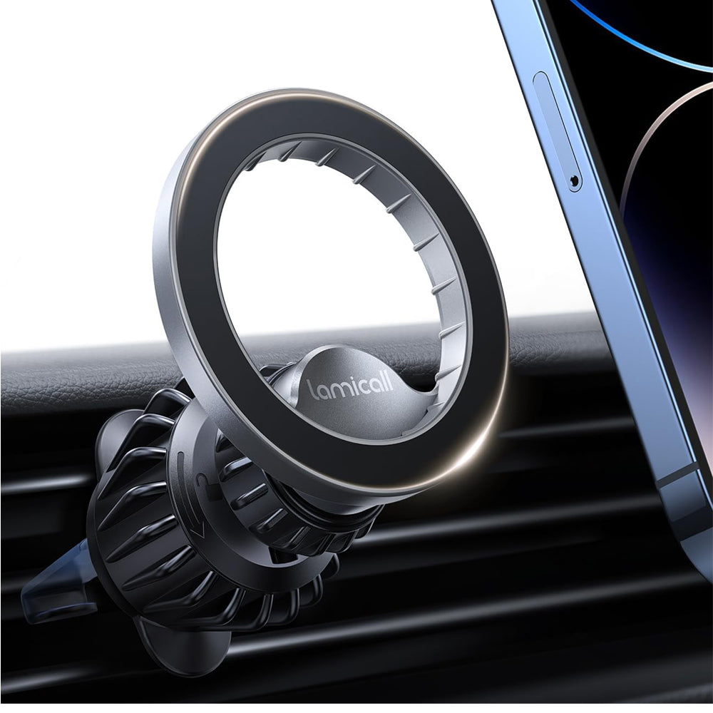 Lamicall Car Phone Mount for MagSafe - Magnetic Air Vent Holder Grey