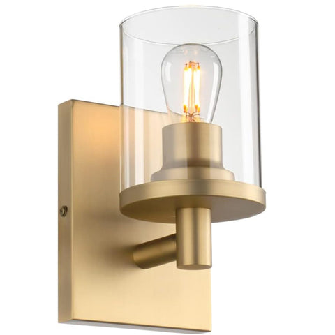 Modern Glass Cylinder Wall Sconce Antique Finish