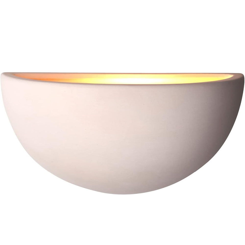 Modern Decorative Paintable Bowl Shaped E27 LED Compatible Dimmable Hallway Lounge Wall Uplighter