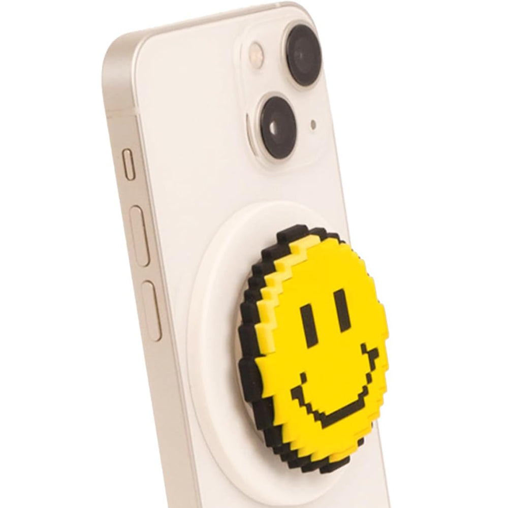 3D Pixel Art MagSafe Phone Grip & Stand – SmilePop Yellow White