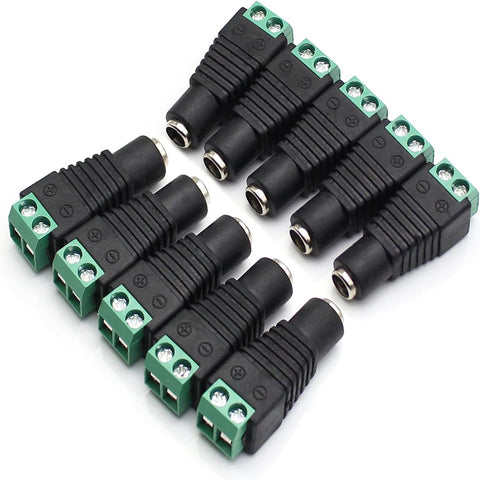 LightingWill 5Pair/10pcs 5.5 X 2.1mm Barrel Power 12V Male and Female DC Jack Power Connector Adapter Plug for CCTV Security Camera LED Strip