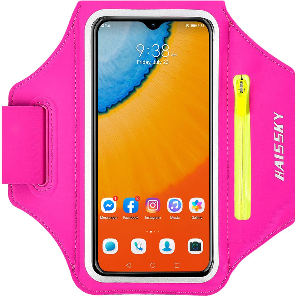 Running Armband with AirPods Zipper Pocket - Sweatproof Phone Holder Rose