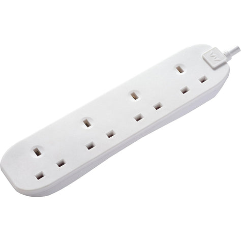 Four Socket Extension Lead 2 Metre White