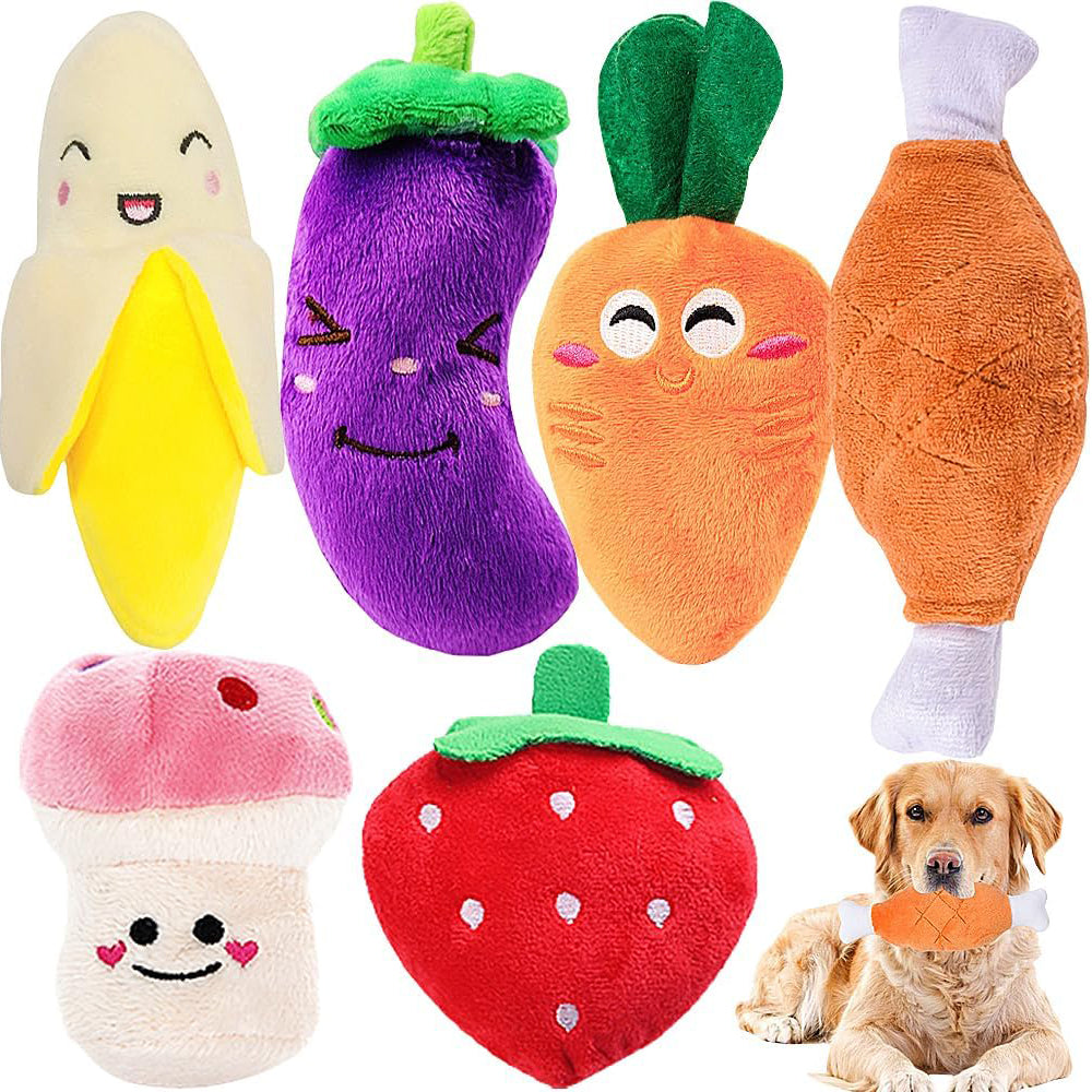 Speedy Panther 6 Pcs Squeaky Plush Dog Toys for Small Medium Dogs