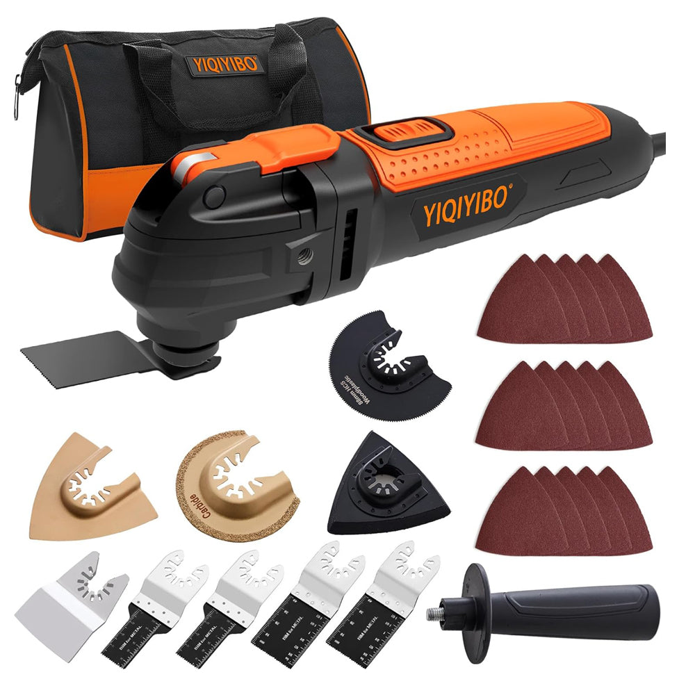 300W Oscillating Multi Tool Kit with 24pcs Accessories – 6 Speed Corded Electric Cutting, Sanding & Polishing Tool UK