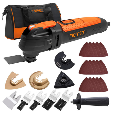 300W Oscillating Multi Tool Kit with 24pcs Accessories – 6 Speed Corded Electric Cutting, Sanding & Polishing Tool UK