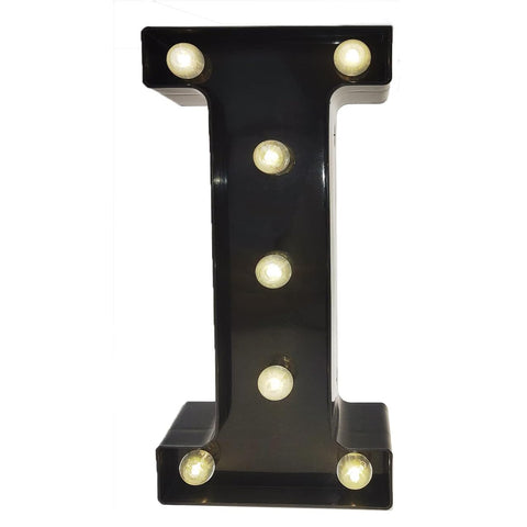 Black Alphabet Marquee Letters LED 26 Alphabet Light Up Letters with Diamond Bulb Battery Powered Led Letter for Wedding Birthday Christmas Home Bar Decoration Party Night Light (Black Letter K)