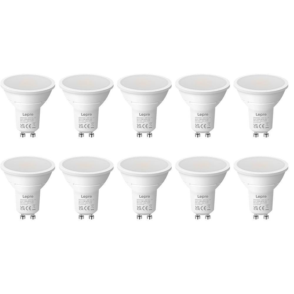 GU10 LED Bulbs 4.5W Warm White 2700K 345lm Pack of 10