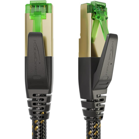 Cat 7 Ethernet Cable with ultra-secure triple shielding, internet & LAN cord, Nylon braided – 2m (Break-proof network cable, 10Gbit/s for maximum fibre optic speed, RJ45 plug) – CableDirect
