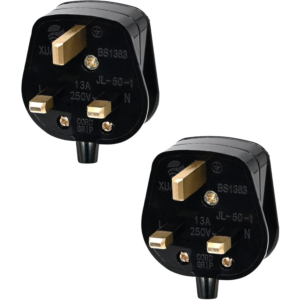 Double Dragon 13A 3-Pin Rewireable Electrical Plug Pack of 2