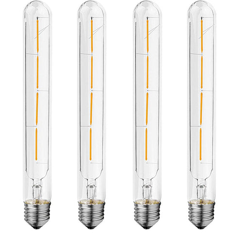 4W Tubular Edison LED Filament Bulb 2700K Warm White 4 Pack