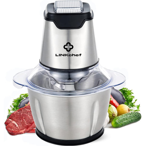 LINKChef Mini Food Chopper – 400W, 1.2L Stainless Steel Bowl, 4 Blades, Electric Processor for Meat, Vegetables & Baby Food