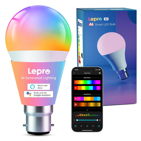 Lepro B22 AI Smart WiFi Colour Changing Bulb 1100lm