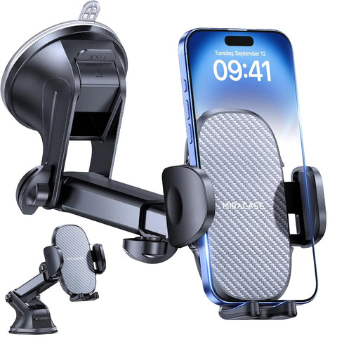 Miracase 3-in-1 Car Phone Holder Mount for Dashboard, Windscreen & Desk