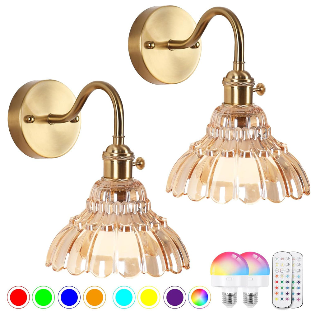 Vintage Battery Operated Wall Lights with Remote