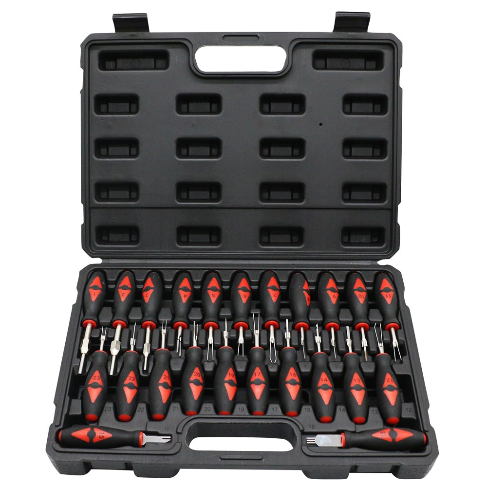 23Pcs Universal Terminal Release Kit Car Pin Removal Tool Set Electrical Connector Extractor Tools With Storage Case Automotive Wiring Repair Kit