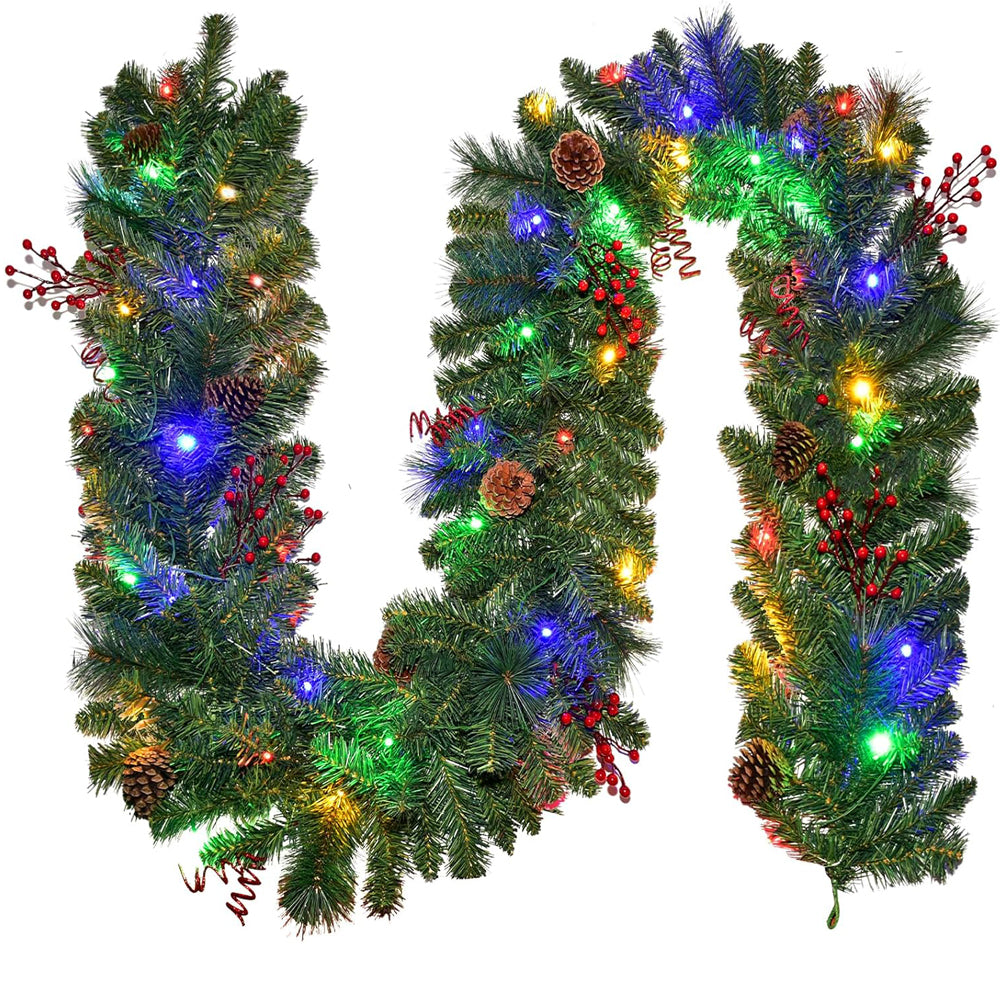 Christmas Garland With Lights 9FT Battery Powered