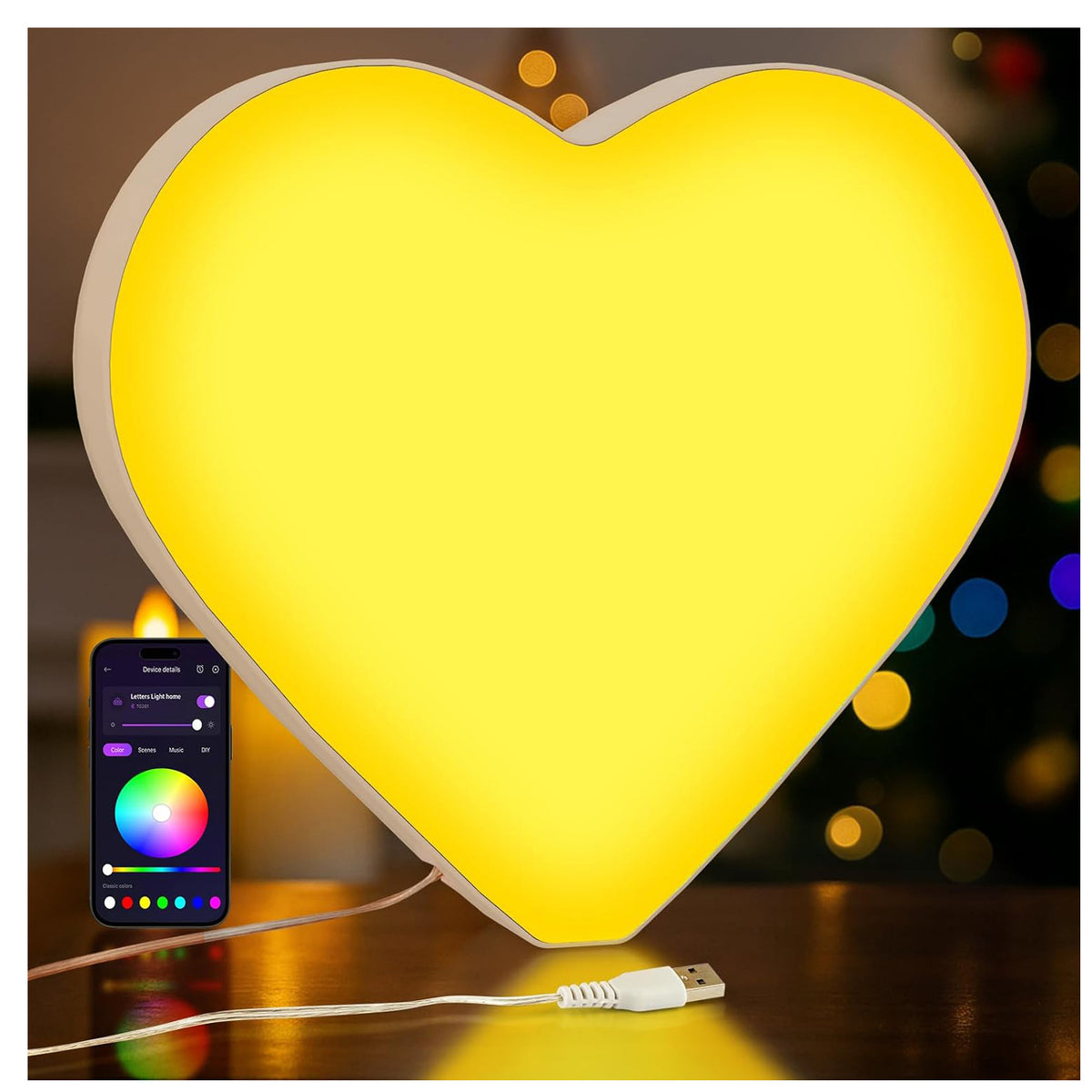 LED Heart Letter Colour Changing Night Light