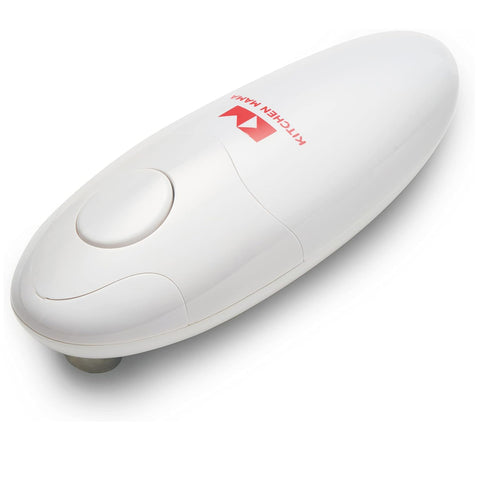 Kitchen Mama Auto Electric Can Opener – Hands-Free One-Touch Operation, Smooth Edge, Food-Safe, Battery Powered – White