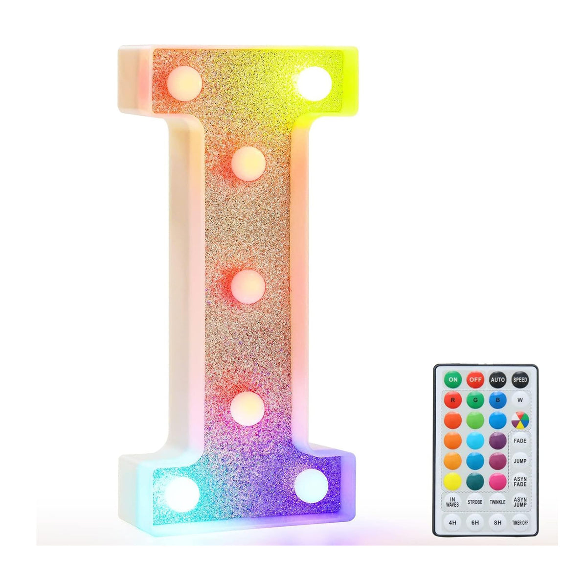 Glitter LED Letter Light I with Remote