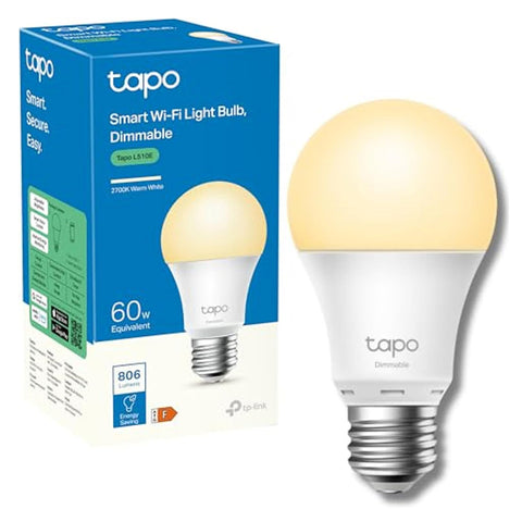Tapo L510E Smart WiFi LED Bulb E27 – Dimmable Warm White