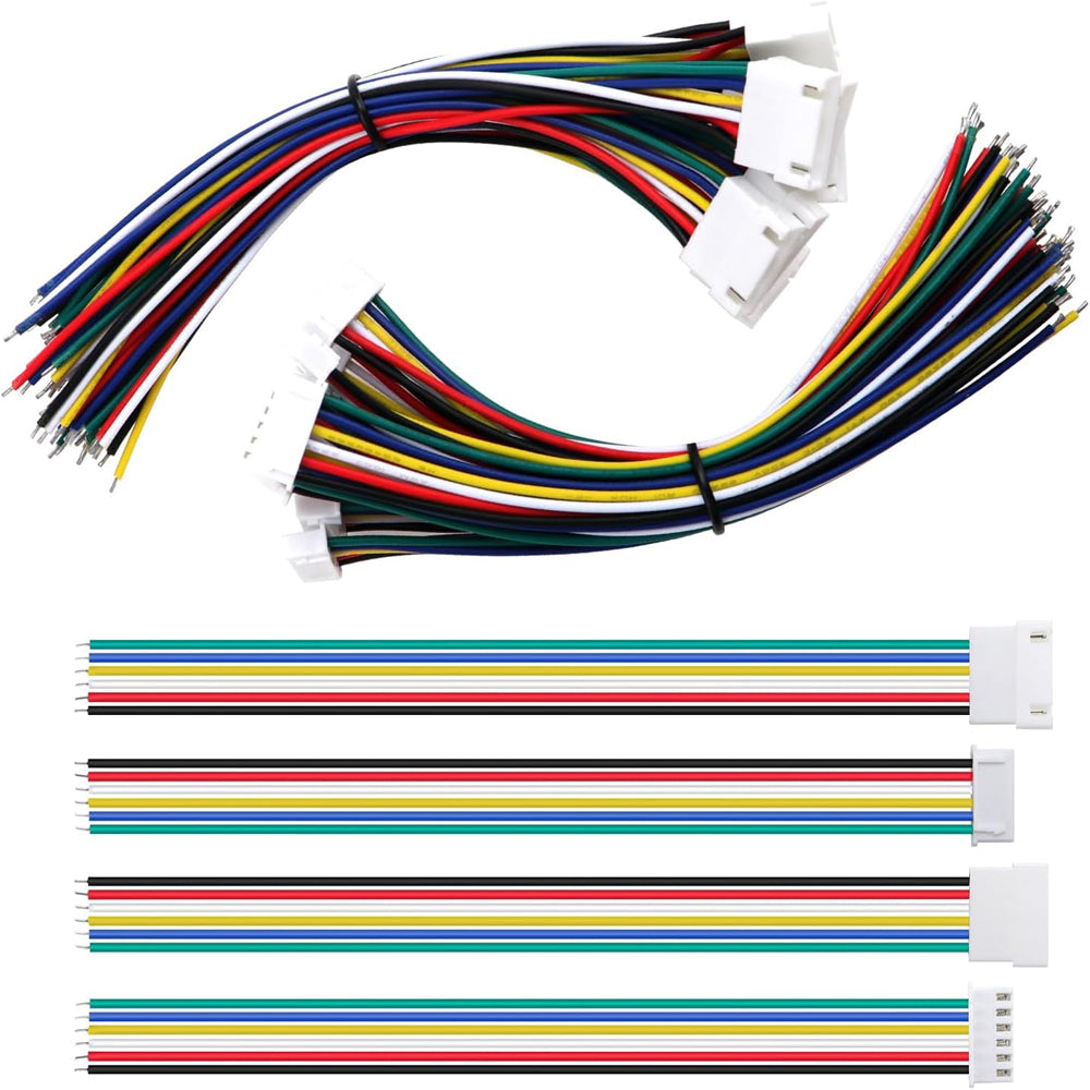 Lyeteung 10 Pairs Mini Micro JST-XH 2.54 Plug Connector, JST 6 Pin Micro Electrical Male and Female Connector Plug Wire Cable, with 150mm 22AWG Wire