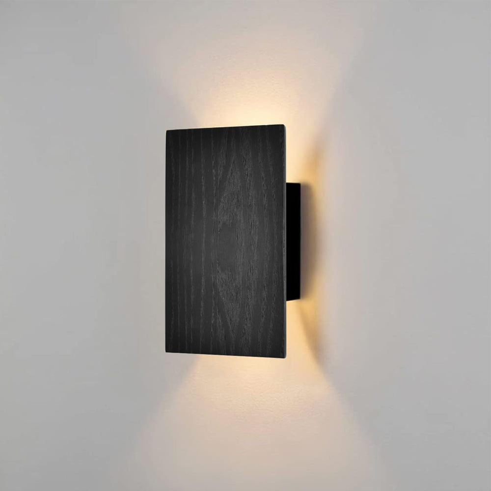 Wall Lamp, Wood, Black Indoor Wall Light with Switch, Vintage Night Light LED Warm White, Wall Lamps in Modern Design for Bedroom, Living Room, Hallway, Staircase, Retro Bedside Lamp, 8W, 1