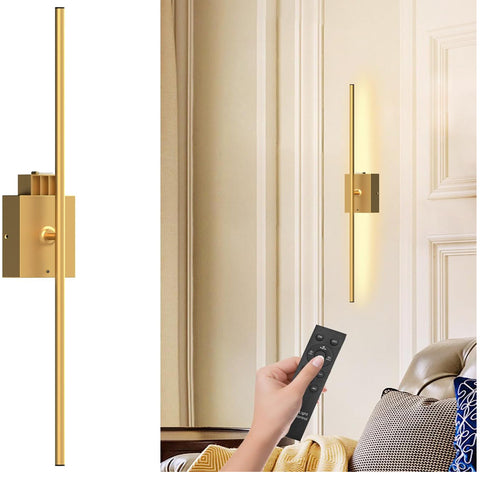Wireless Battery Operated Wall Sconce with Remote Gold