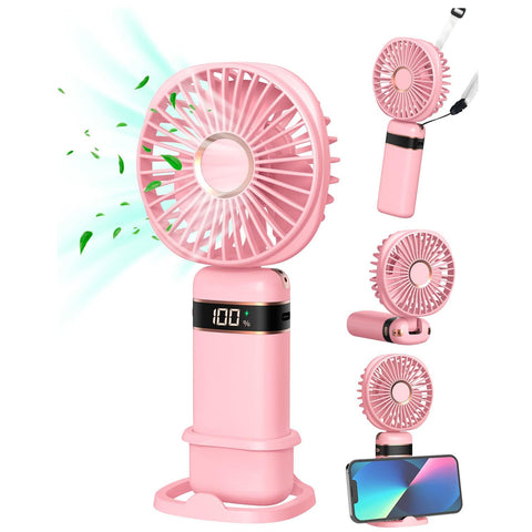 Mini Handheld USB Fan – 5 Speeds Rechargeable Portable Fan
