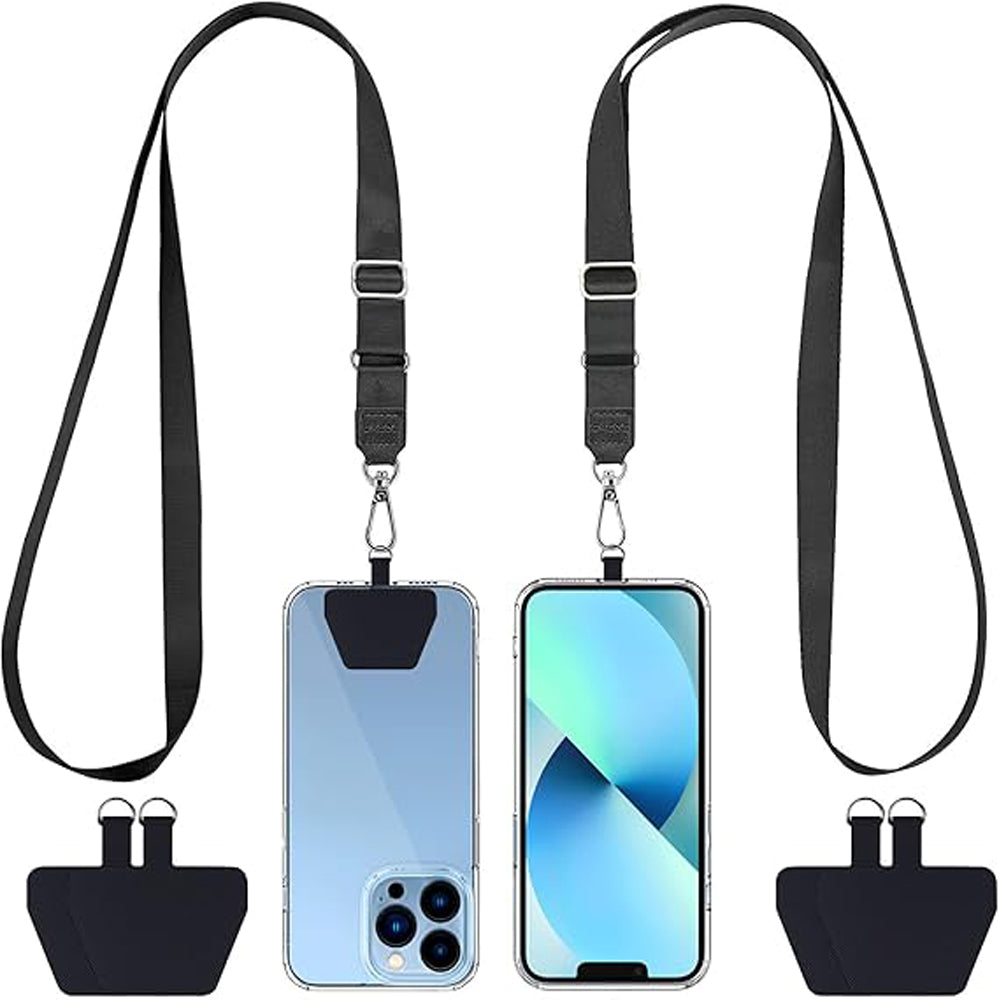 CACOE Universal Mobile Phone Chain with Adjustable Lanyard Black(2 Pcs)