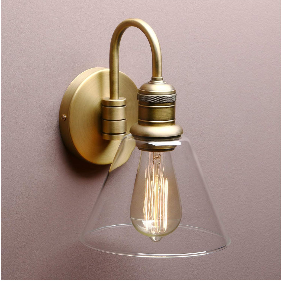 Yosoan Industrial Glass Wall Sconce Light - Antique Finish
