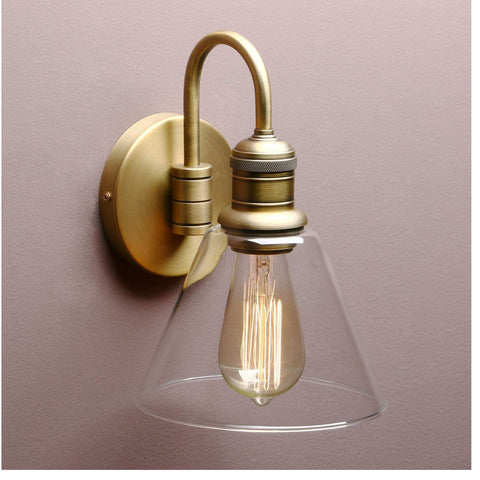 Yosoan Industrial Glass Wall Sconce Light - Antique Finish
