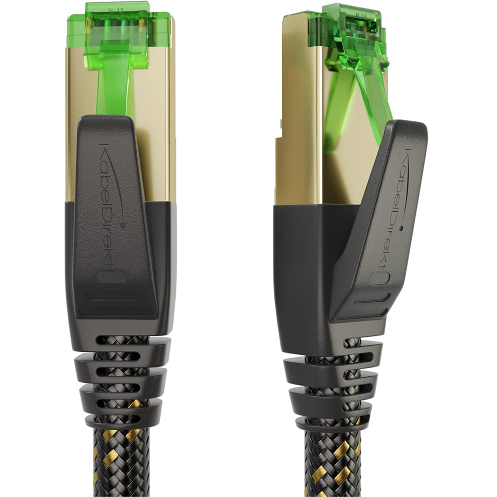 Cat 7 Ethernet Cable with ultra-secure triple shielding, internet & LAN cord, Nylon braided – 0.5m (Break-proof network cable, 10Gbit/s for maximum fibre optic speed, RJ45 plug) – CableDirect