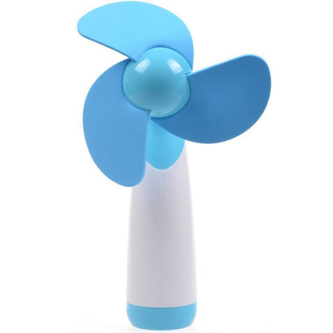 Portable Mini Fan AA Battery Powered Super Mute Cooling Fan for Home, Office and Travel - Blue