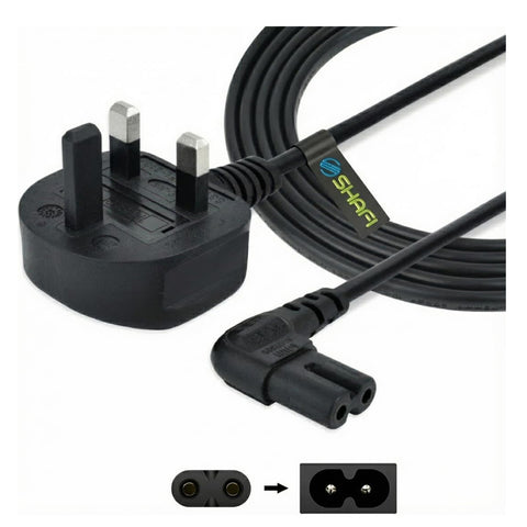 3M Figure 8 Power Lead Right Angle IEC-C7 Cable for TV & Console