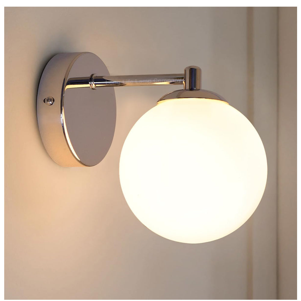 Frosted Glass Globe Wall Light Chrome G9 LED